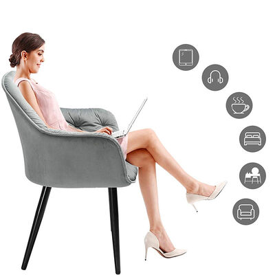 Luxury Colorful Nordic Dining Chair Sets Button Padded Accent Armchair