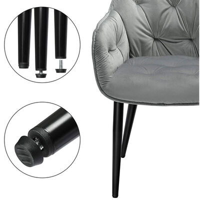 Luxury Colorful Nordic Dining Chair Sets Button Padded Accent Armchair