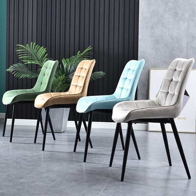 Leisure Modern Nordic Dining Chairs Upholstered Home Furniture Velvet Fabric