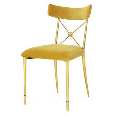Velvet Banquet Metal Frame Dining Chairs Modern Design Elegant Leisure