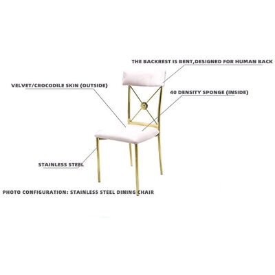 Green Cushion Luxury Wedding Chairs Gold Stainless Steel Frame For Event