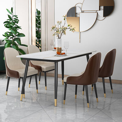 80cm Hotel Wingback Leather Dining Chair 6 Seater Scandinavian Design