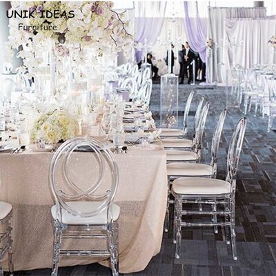 Resin Napoleon Chair Wedding White Black Banquet Phoenix Clear 40x43x92cm