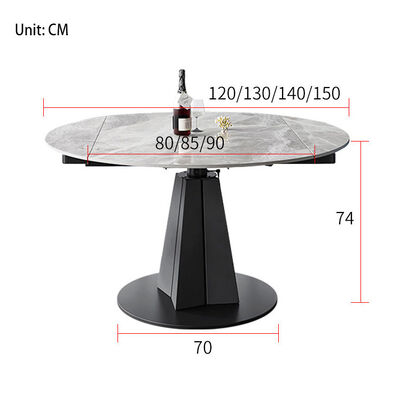 Luxury Extendable Dining Table And Chairs 7 Piece Italian Rock Slab Folding 120cm