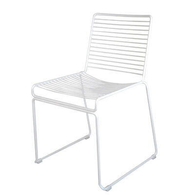 White Black Metal Wire Dining Chairs Set Of 4 Cafe Restaurant 51x53.5x78cm
