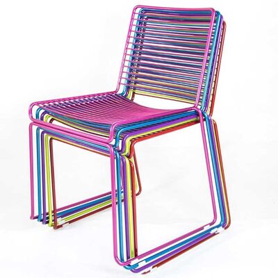 White Black Metal Wire Dining Chairs Set Of 4 Cafe Restaurant 51x53.5x78cm