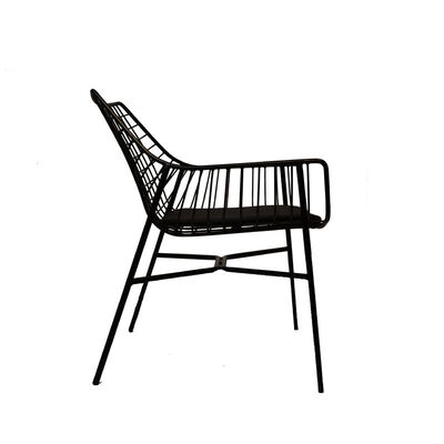 Event Black Metal Wedding Chairs Iron Dining Chairs With Cushion Cafe Bar