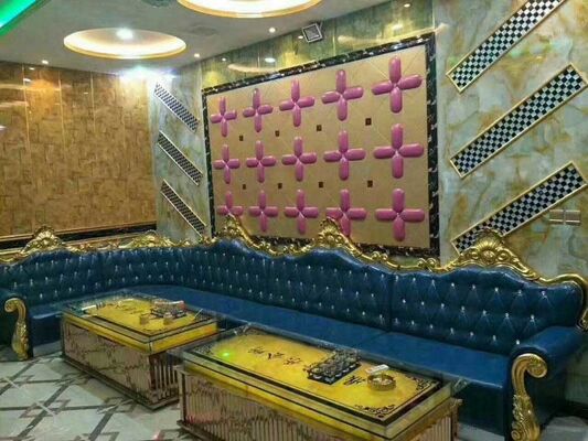 FRP Frame Leather Club Sofa Lounge Bar Classic Corner Disco Long Booth Sofa