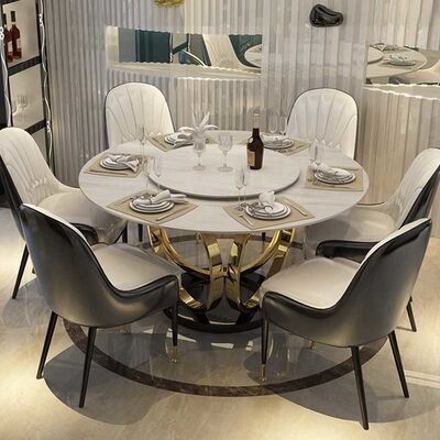 High Level Dining Table Set 6 Chairs With Rotating Centre Hotel Table
