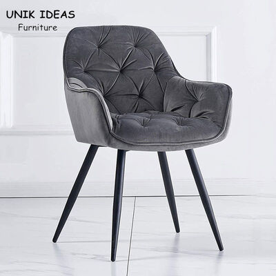قیمت خوب Luxury Colorful Nordic Dining Chair Sets Button Padded Accent Armchair آنلاین
