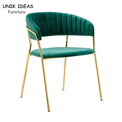 قیمت خوب Fannel Velvet Round Back Chairs Iron Stylish Steel With Arms 50*55*80cm آنلاین