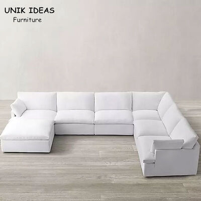 قیمت خوب Modern Fabric Canape Couch White L Shaped Sofa Living Room Furniture آنلاین