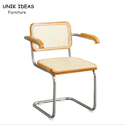قیمت خوب Restaurant Cafe Furniture Natural Rattan Armchair Nordic Dining Chair 83cm Height آنلاین