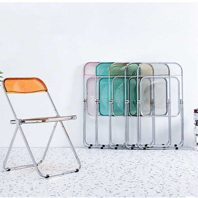 قیمت خوب Portable Indoor Outdoor Chair Transparent Metal Plastic Folding Chairs آنلاین
