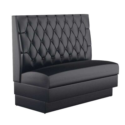 قیمت خوب Custom Restaurant Furniture Button Tufted Black Commercial Booth Seathing آنلاین