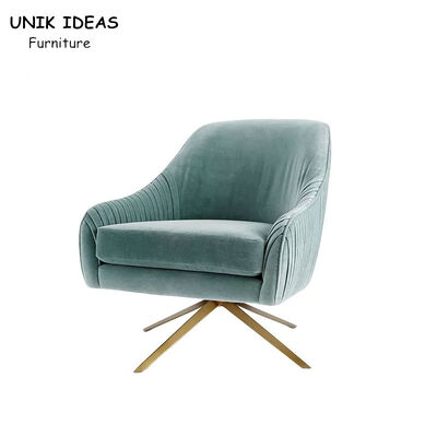 قیمت خوب Luxury 85cm Single Seat Sofa Chair Nordic Rotating Stainless Steel Leisure Swivel Chair آنلاین