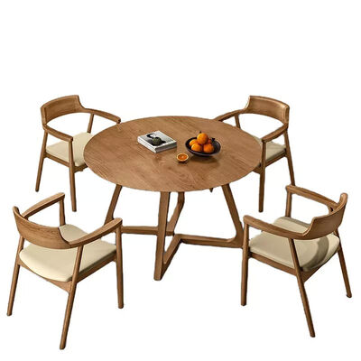 قیمت خوب Round Nordic Luxury Dining Table And Chairs Wooden Set ODM آنلاین