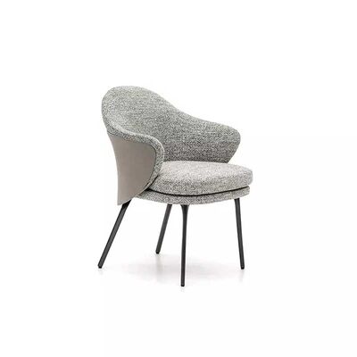 قیمت خوب Leisure Series 80cm Upholstered Dining Room Chairs Modern Grey Fabric آنلاین