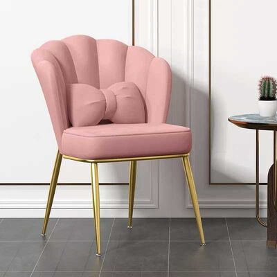 قیمت خوب Leisure Metal Velvet Nordic Dining Chair Pink Restaurant Sponge Internal Filling آنلاین