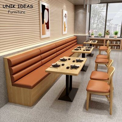 قیمت خوب Modern Restaurant Fast Food Wood Booth Seating Commercial Canteen Furniture آنلاین