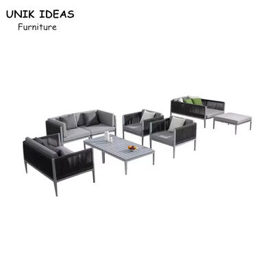قیمت خوب Modern Simple Sofa Set Design Aluminum Frame Rope Waterproof Outside Garden Sofa آنلاین