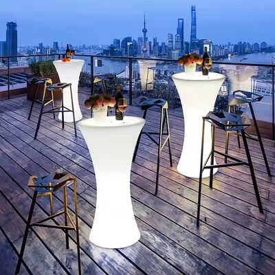 قیمت خوب Party Plastic Led Glowing bar Table and Chair Furniture Waterproof Wedding Cocktail Table آنلاین