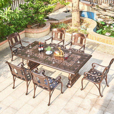 قیمت خوب Outdoor Cast Aluminum Table and Chair Furniture Courtyard Balcony Garden Sets Customized آنلاین