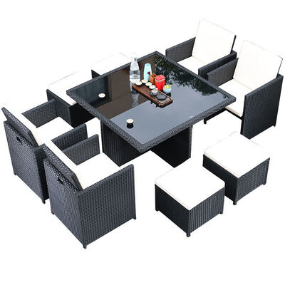 قیمت خوب صندلی های رتان بیرونی 8 نفره حیاط باغ صرفه جویی در فضای شیشه ای آنلاین