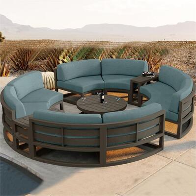 قیمت خوب Luxury Outdoor Sofa Courtyard Villa Garden Outdoor Arc-shaped Leisure Combination Aluminum Alloy Waterproof Sunscreen Sofa آنلاین
