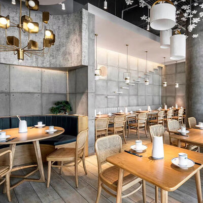 قیمت خوب Customized Restaurant Furniture Outdoor Garden Wooden Dining Tables and Rattan Chair Restaurant Sets آنلاین