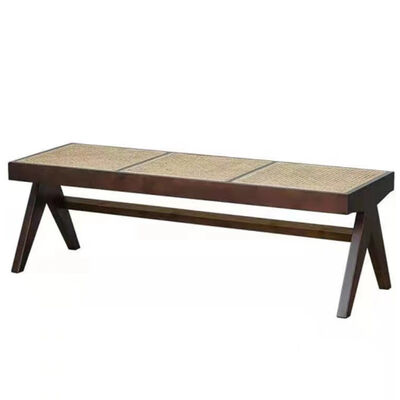 قیمت خوب New Design Modern Solid Wood Chair Rattan Bench Leisure Dining Chair Bed Footstool Shoe Bench آنلاین