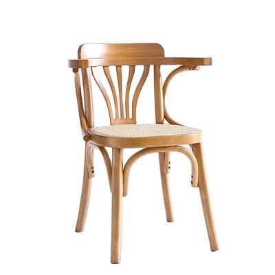 قیمت خوب Modern Dining Chair Nature Rattan Coffee Chair Solid Wood Armrest Chairs آنلاین