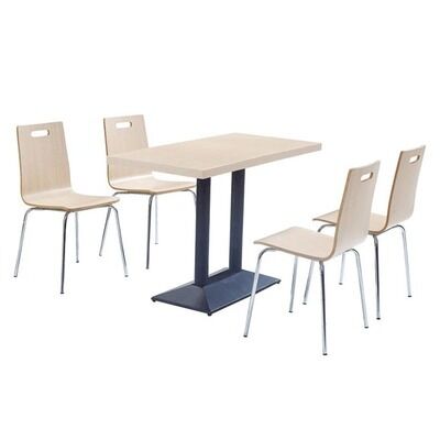 قیمت خوب Wholesale Price Restaurant Table and Chair Bentwood 4 Seater With Metal Frame آنلاین