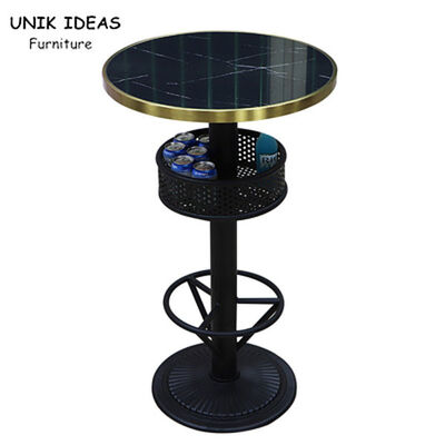 قیمت خوب 2 Person Black Bistro High Top Table Sets Outdoor Metal Counter Wood Tall آنلاین