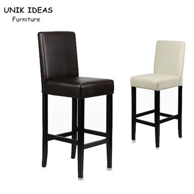 قیمت خوب Black Leather Bar Stools With Backs Leather Counter Height Chairs 41x41x110cm آنلاین