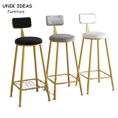 قیمت خوب 30 Inch Gray Black Velvet Bar Stools Set Of 2 3 Breakfast Gold Metal Home آنلاین
