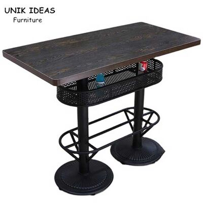 قیمت خوب Vintage Pub Table Rectangle High Top Table Wood Restaurant  60x120x103cm آنلاین