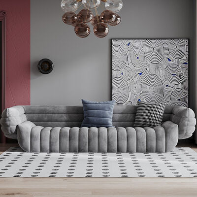 قیمت خوب Contemporary Upholstered Sofa Chaise Sleeper Convertible Couch Sofa Sectional Gray 4 Seater آنلاین