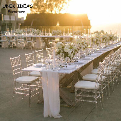 قیمت خوب Couple Wedding Banquet Chairs With Cushion Stacked Disassembly 40x40x92cm آنلاین
