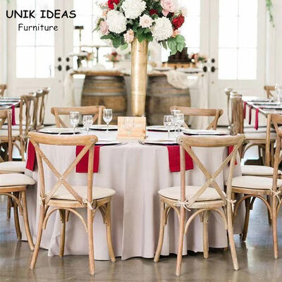 قیمت خوب Wooden Crossback Chairs Wedding Hire Furniture Royal Fancy 42.5x43x88cm آنلاین