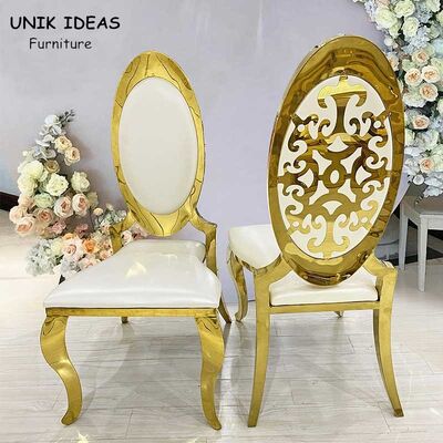 قیمت خوب King Wedding Banquet Chairs High Back Decor Backrest Golden Leisure 52x55x112cm آنلاین