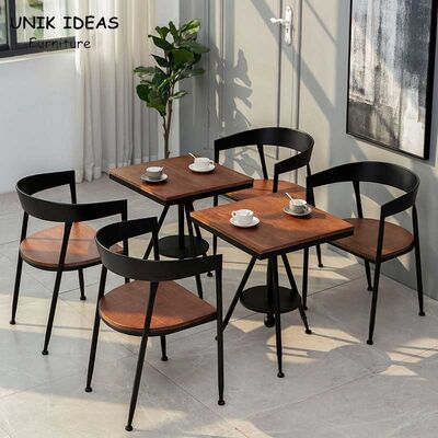 قیمت خوب Pub Restaurant Rustic Cafe Table And Chairs 4 Piece Bistro Set Wooden Round آنلاین