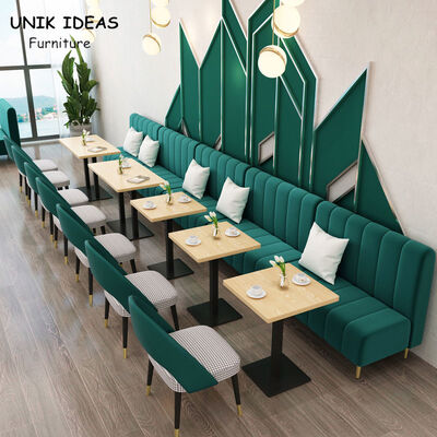 قیمت خوب Outdoor Velvet Restaurant Dining Table And Chairs Set Fabric 160cm 180cm Modern آنلاین