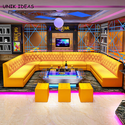 قیمت خوب Large 3 Piece Leather U Shaped Sectional Couch For Small Space KTV Privacy Cafeteria آنلاین