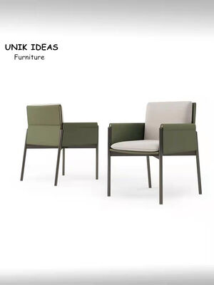 قیمت خوب Black Brown Saddle Minimalist Leather Dining Chair Metal Frame Side Chair Modern آنلاین