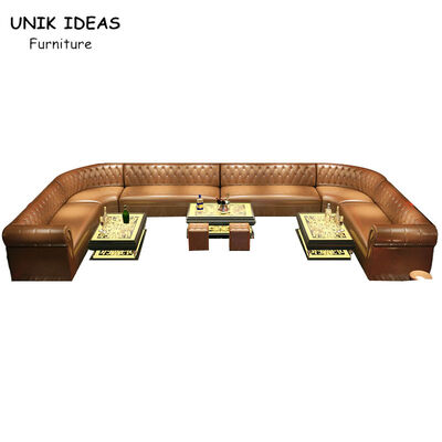 قیمت خوب 3m Wide 12 Seater Custom U Shaped Club Lounge Sofa With Chaise Strip آنلاین