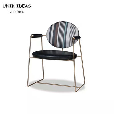 قیمت خوب Stainless Steel Metal Frame Dining Chairs With Arms Minimalist 66x57x83cm آنلاین