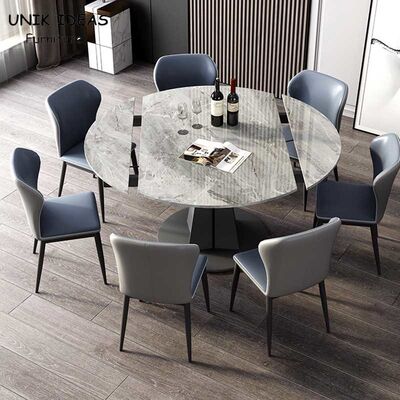 قیمت خوب Luxury Extendable Dining Table And Chairs 7 Piece Italian Rock Slab Folding 120cm آنلاین