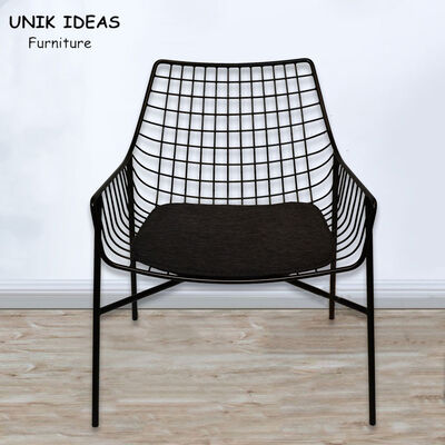 قیمت خوب Event Black Metal Wedding Chairs Iron Dining Chairs With Cushion Cafe Bar آنلاین