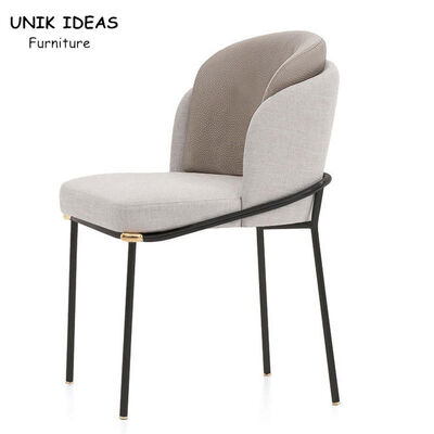 قیمت خوب Upholstered Metal Frame Dining Chairs Iron Legs Italian Design 530x590x830mm آنلاین